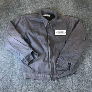 Aramark Johnny Doughnuts Designated Driver Work Jacket Mens L Gray Logo Fip READ